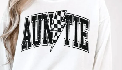 Auntie checkered Lightning Bolt