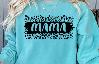 Mama - Cheetah Print on black Banner