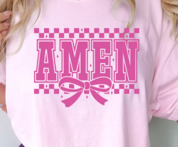 Amen with pink BOW