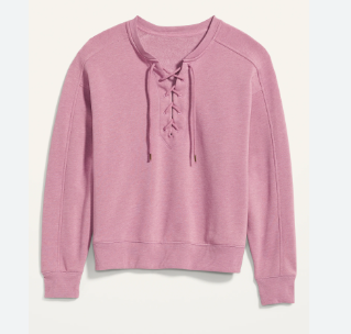 Lace-Up-Crewneck Sweatshirt