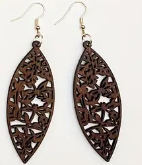 Retro Hollow Wooden Earrings