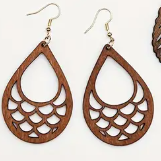 Retro Hollow Wooden Earrings