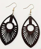 Retro Hollow Wooden Earrings