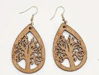 Retro Hollow Wooden Earrings