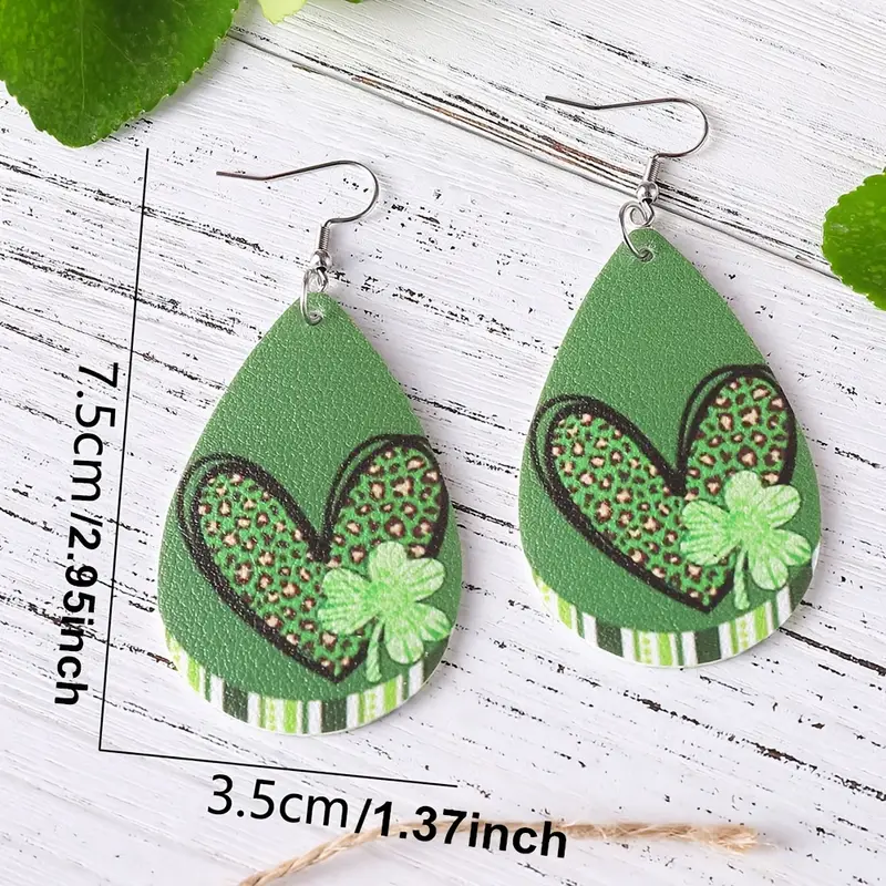 St. Patrick Day Heart Earrings
