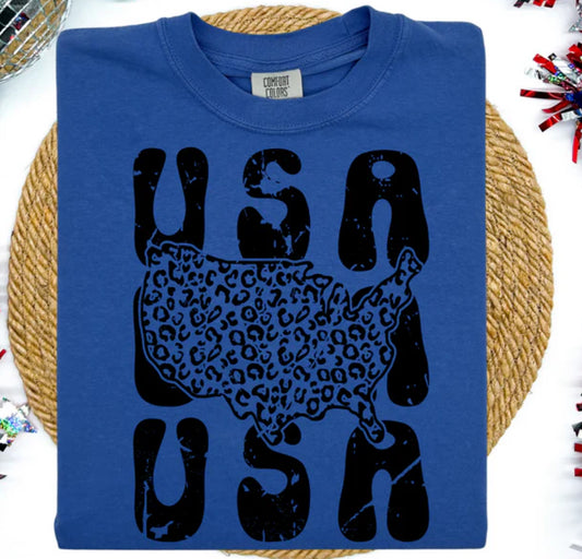 USA - map- black print