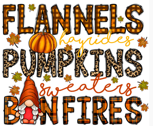 Flannels, Hayrides, Pumpkins, Sweaters, Bonfires- gnomes