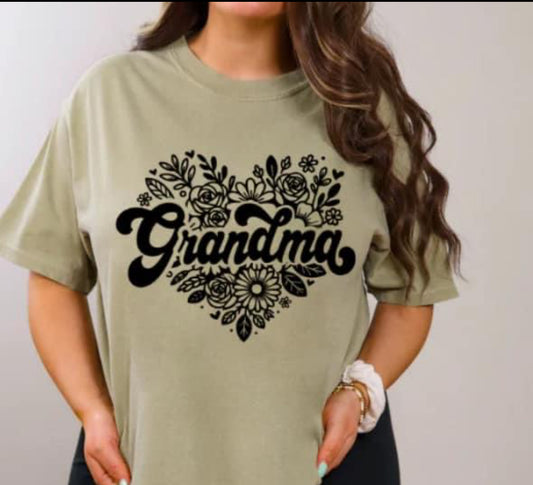 Grandma with floral heart