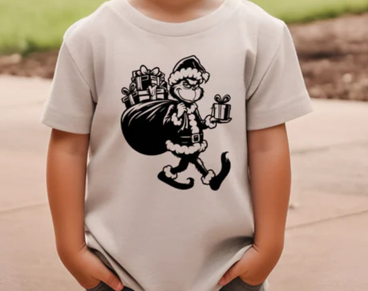 Grinch with Santa bag