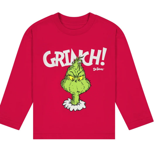 Grinch kids Christmas long sleeve-Red