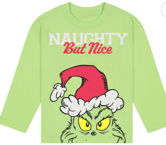 Grinch kids Christmas long sleeve-green