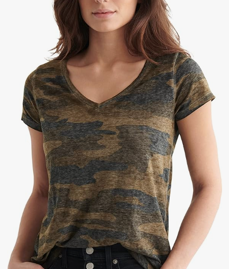 Lucky Brand Women's Camo- Light weight. 3/4 Sleeve.