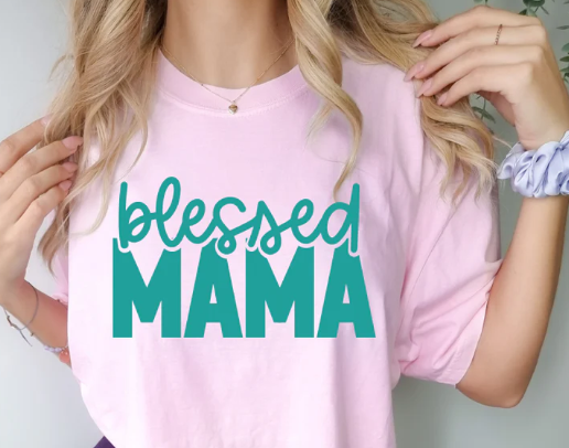Blessed MAMA- Teal Print