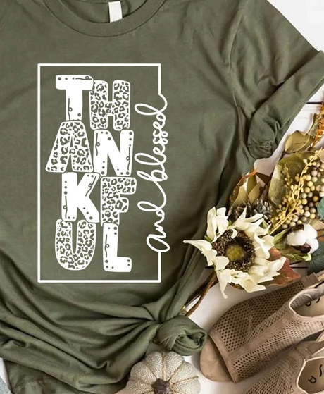 Thankful and Blessed Cheetah - BLACK PRINT