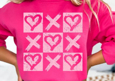 XOXO- Hearts Square - Pink Print